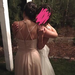 Azazie Eden bridesmaid dress, champagne, size A8